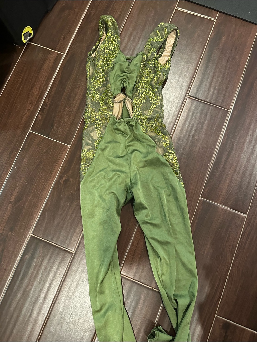 Kelle Green Embellished Women's dance Jumpsuit